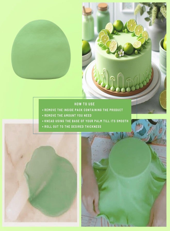 Confect Lime Green Christmas Fondant | Edible Icing | Fondant for Cake Decoration | Easy To Roll | Chef's Choice for Cake Decorating | Vegan, Gluten-Free, Nut-Free, Palm Oil-Free - 1 KG - Image 3